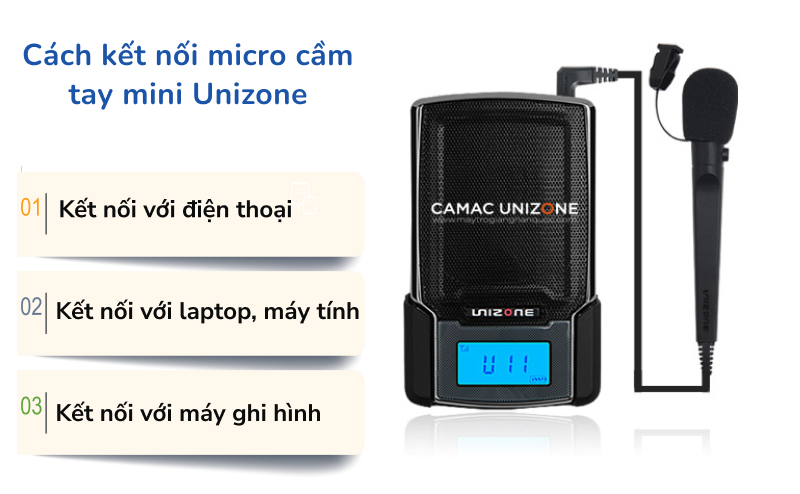 cách kết nối micro mini unizone có dây