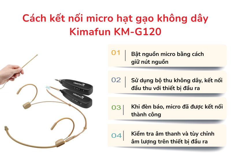Cách kết nối micro Kimafun KM-G120 với các thiết bị khác