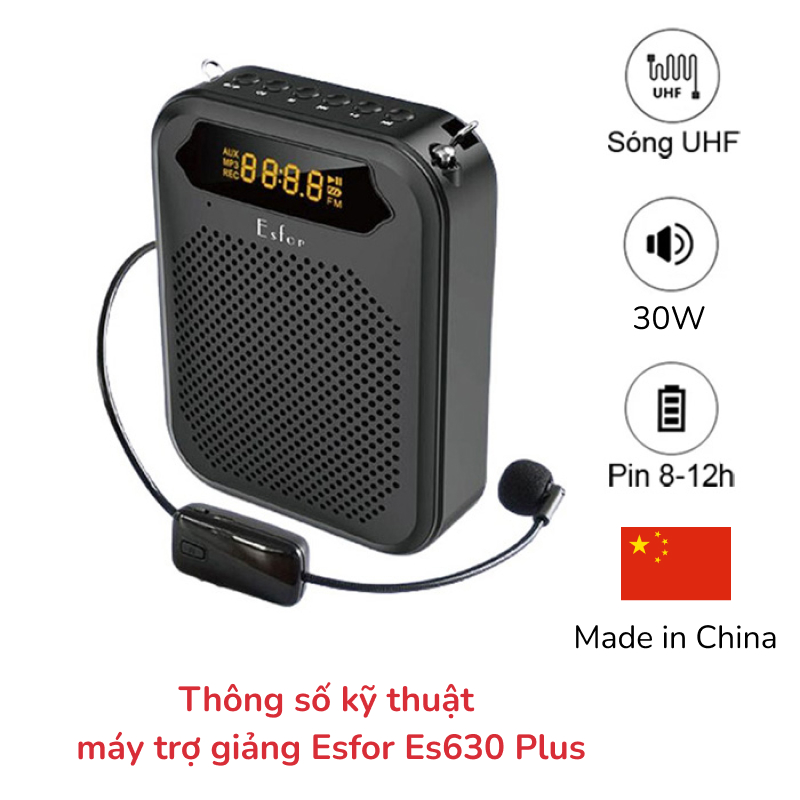 Thông số kỹ thuật của máy trợ giảng Esfor Es630