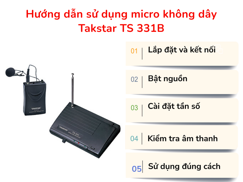 hướng dẫn sử dụng micro cài áo không dây Takstar TS 331B