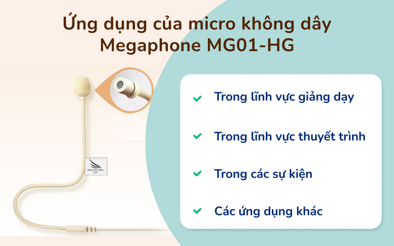 ứng dụng của micro hạt gạo Megaphone MG01-HG