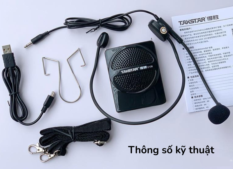 Thông số kỹ thuật của máy trợ giảng Takstar E126