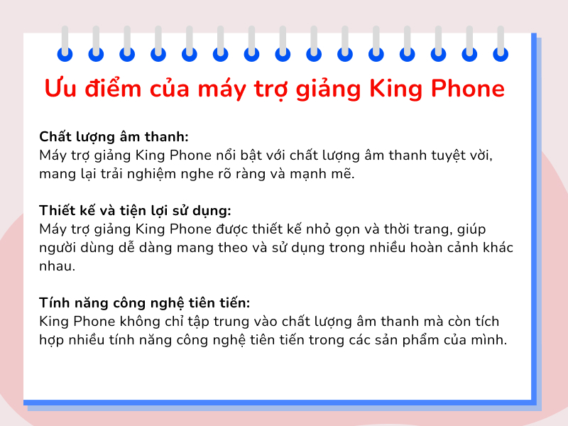 Ưu điểm của máy trợ giảng King Phone